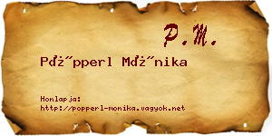 Pöpperl Mónika névjegykártya